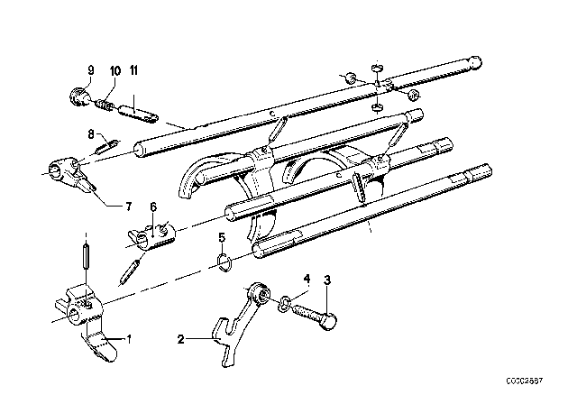 1977 BMW 320i Inner Gear Shifting Parts (Getrag 242) Diagram 3