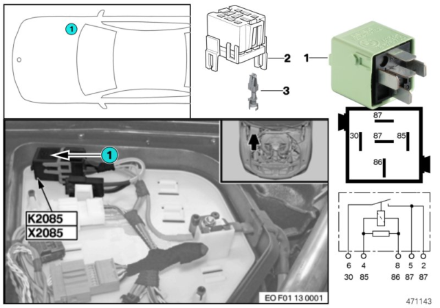 2015 BMW 535d xDrive Relay, Engine DDE Diagram