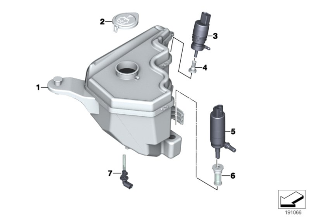 2010 BMW Z4 Washer Fluid Reservoir Diagram for 61667192855