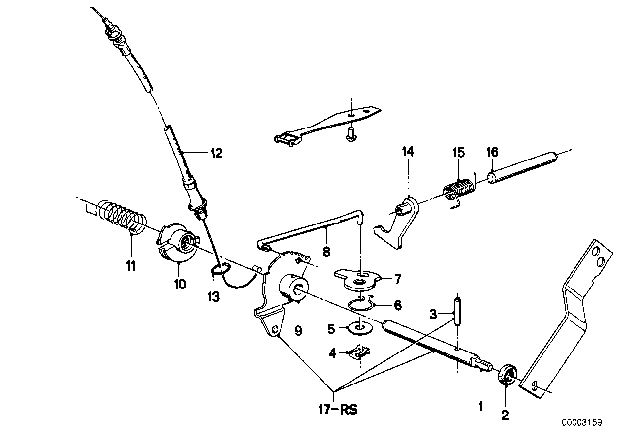 1977 BMW 320i Gear Shift / Parking Lock (ZF 3HP22) Diagram 1