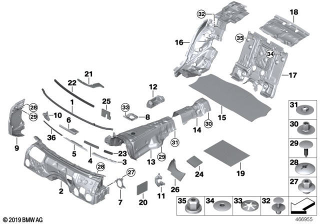 2019 BMW 750i Clip Nut Diagram for 07147139081