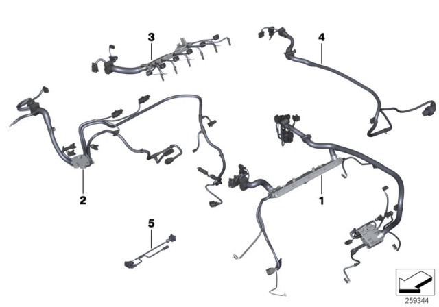 2011 BMW 740Li Wiring Harness, Engine Grbx. Module Diagram for 12517582671