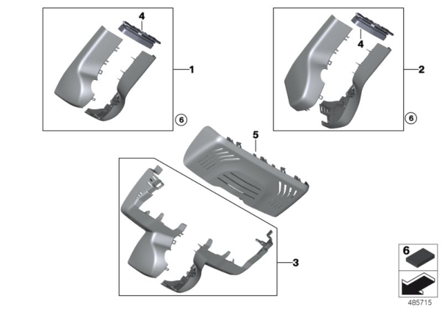 2019 BMW X3 Covers, Inside Mirror Diagram