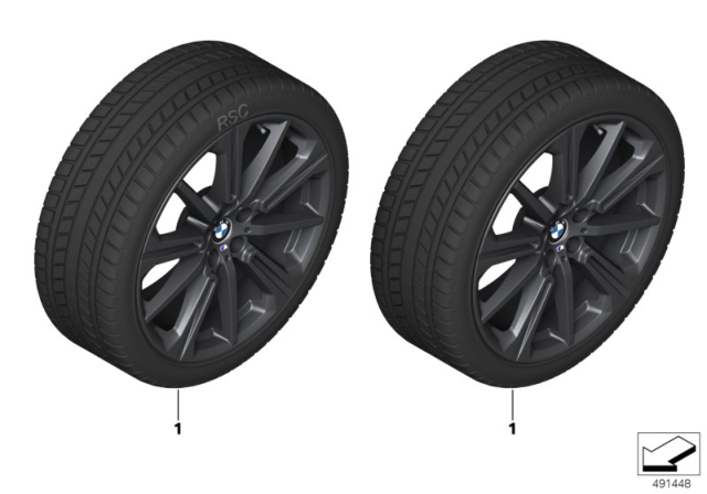 2019 BMW X5 Winter Wheel With Tire M Star Spoke Diagram 2