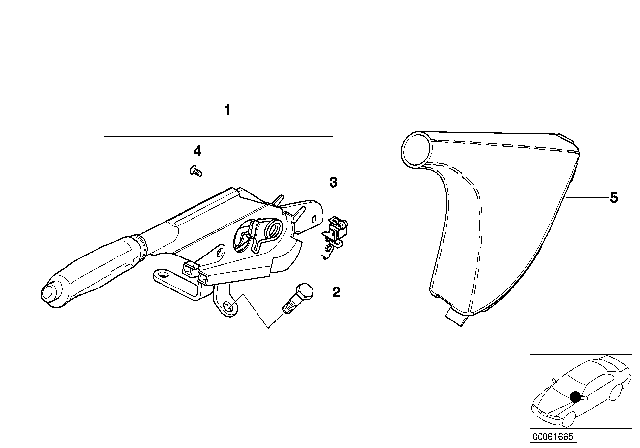 1999 BMW 540i Handbrake Lever Diagram