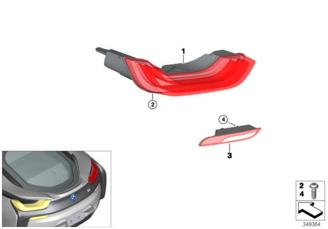 2015 BMW i8 Rear Light Diagram