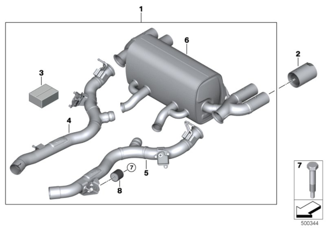 FRONT PIPE Diagram for 18302463407