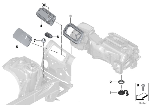 2020 BMW M8 Assorted Grommets Diagram