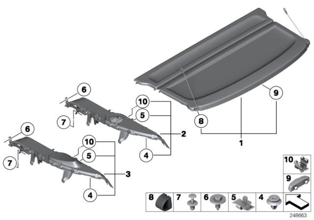 2013 BMW X1 Rear Window Shelf Diagram