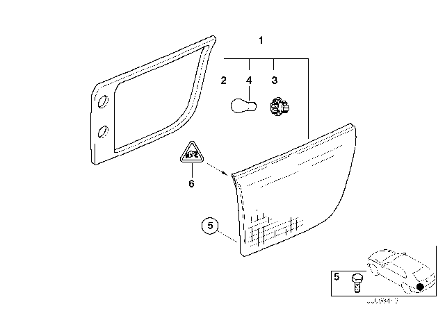 2000 BMW X5 Gasket, Rear Light, Trunk Lid, Right Diagram for 63216926776