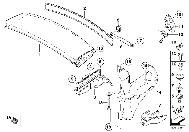 2008 BMW Z4 Folding Top Compartment Diagram