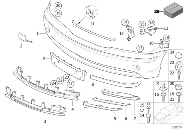 2003 BMW 325i Trim Panel, Front Diagram 1