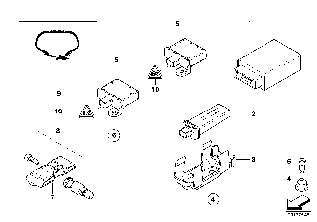 2011 BMW 328i xDrive Tire Pressure Control (RDC) - Control Unit Diagram 1