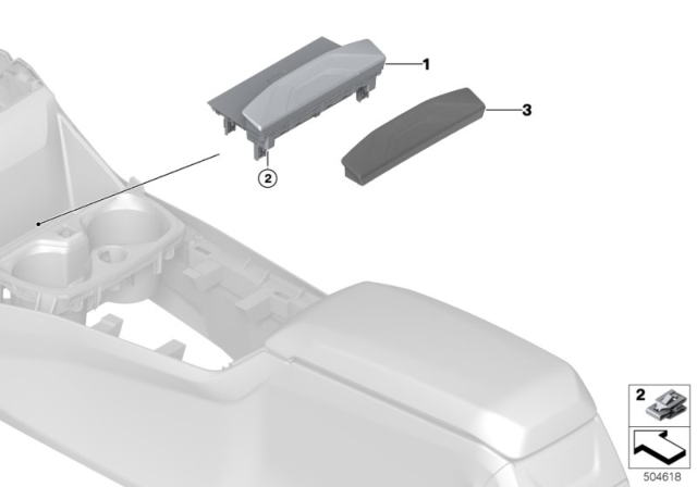 2020 BMW 228i xDrive Gran Coupe Separate Component Telephony Wireless Charging Diagram