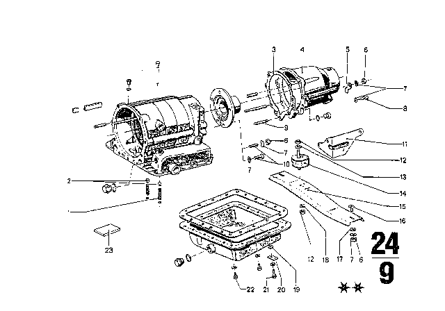 1969 BMW 2800 Components ZF 3HP20 Diagram 4