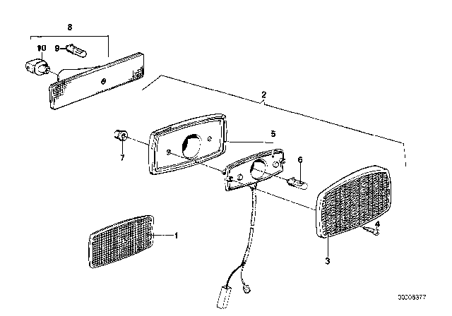 1978 BMW 633CSi Side Marker Light Diagram