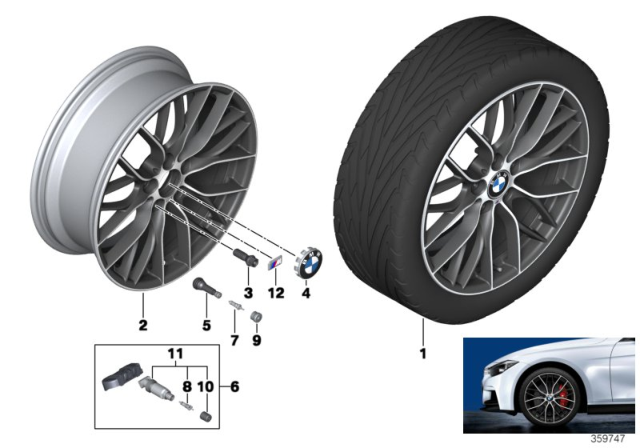 2014 BMW 328i BMW LA Wheel, M Double Spoke Diagram 4