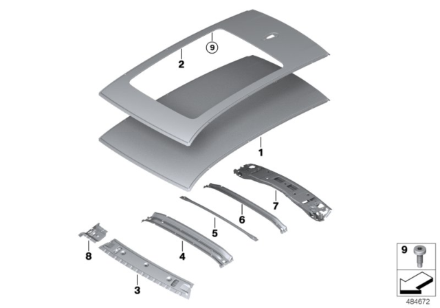 2019 BMW X4 Roof Diagram