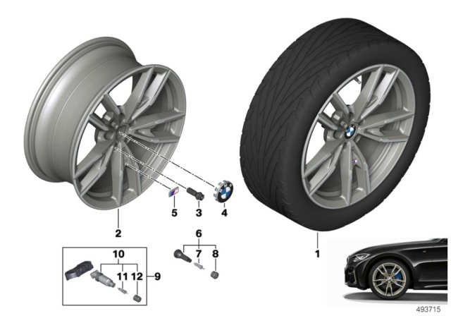 2020 BMW M340i Disc Wheel Light Alloy Ceriu Diagram for 36118089894