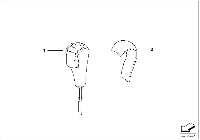 2003 BMW Alpina V8 Roadster Selector Lever Handle Leath.Without Ring Diagram for 24108025847