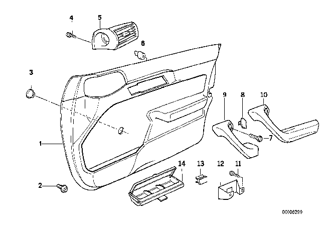 1995 BMW 525i Right Handle Diagram for 51418138768