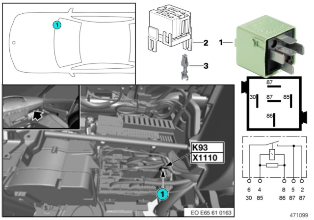 2003 BMW 760Li Relay, Electronic Damper Control Diagram