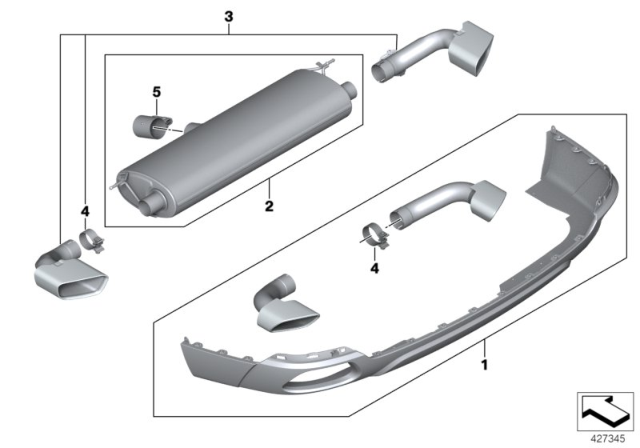 2016 BMW X6 Tailpipe Trim, Chrome Diagram for 18302358257