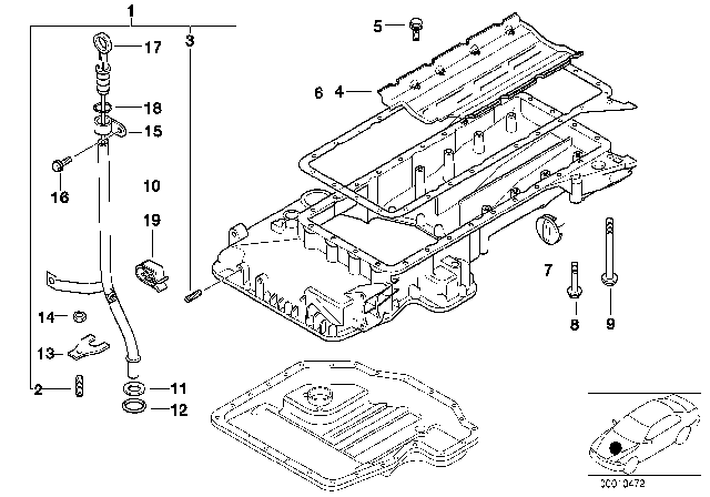 1994 BMW 530i Oil Pan / Oil Level Indicator Diagram 1