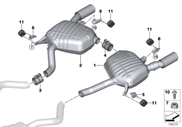 2010 BMW 335i Rear Silencer Diagram