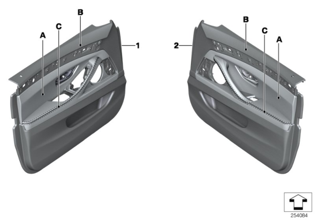 2010 BMW 535i Individual Door Trim Panel Diagram 3