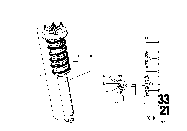 1970 BMW 2800 Suspension, Stabilizer Diagram 2