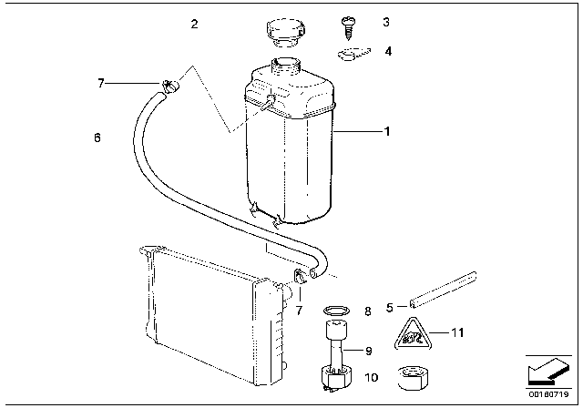 2000 BMW 540i Expansion Tank Diagram