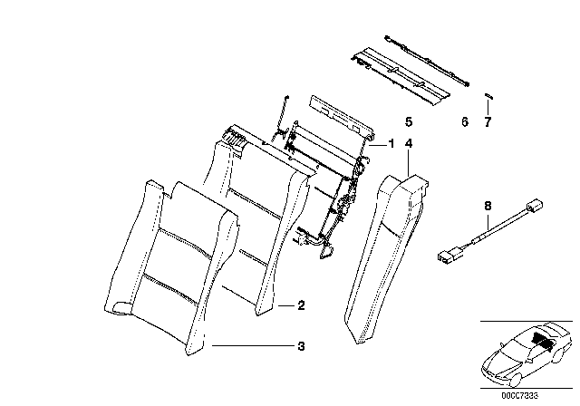 1996 BMW 740iL Seat Rear Electrical Adjustable Diagram