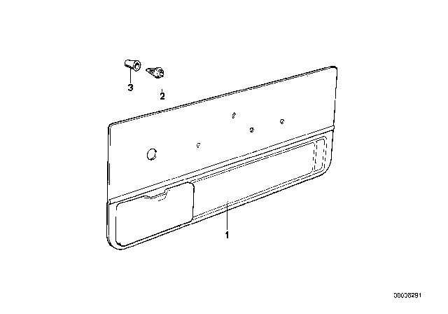 1982 BMW 633CSi Door Trim Panel Diagram 1