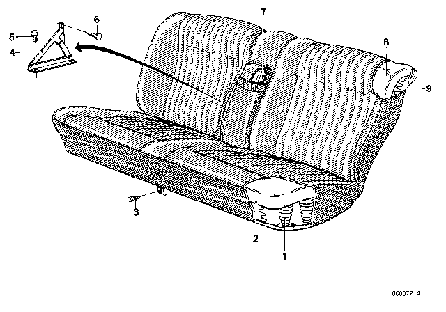 1978 BMW 530i Seat Spring Frame / Frame Pad Rear Diagram 2