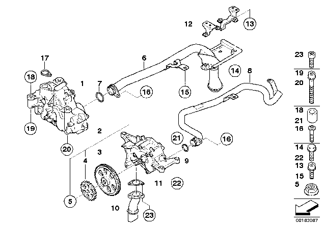 2010 BMW M3 Lubrication System / Oil Pump Diagram