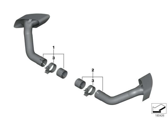 2008 BMW X5 Tailpipe Trim Diagram 2