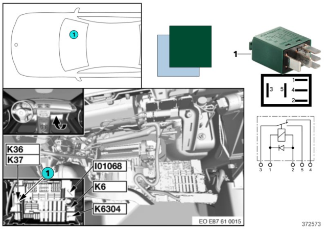 2011 BMW 135i Relay, Wiper Diagram 2