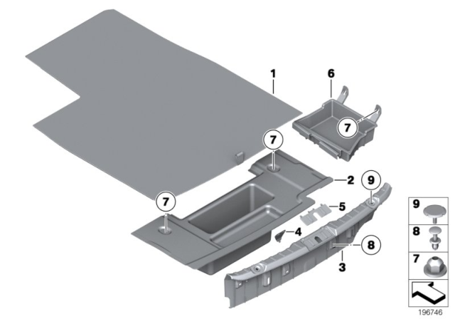 2013 BMW Alpina B7 Trim Panel, Rear Trunk / Trunk Lid Diagram 1