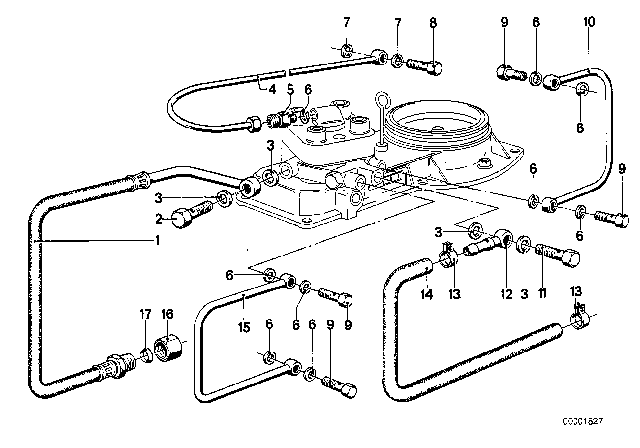 1980 BMW 320i Pressure Hose Assy Diagram for 13311264739