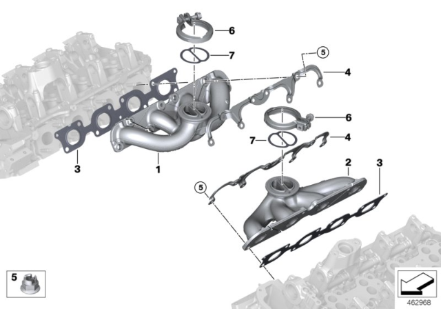 2016 BMW 750i xDrive Exhaust Manifold Diagram for 11628600288