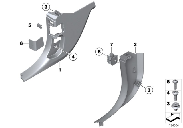 2014 BMW X1 Trim Panel Leg Room Diagram