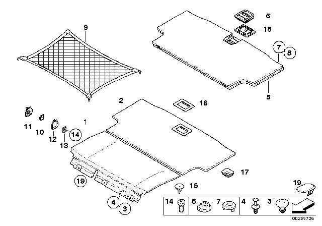 2006 BMW 325xi Floor Carpet, Luggage Compartment Diagram for 51477156608