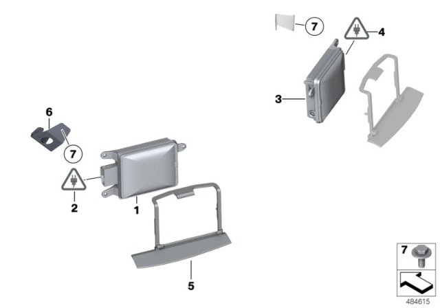 2012 BMW 550i GT Holder For Sww Right Diagram for 66326782700