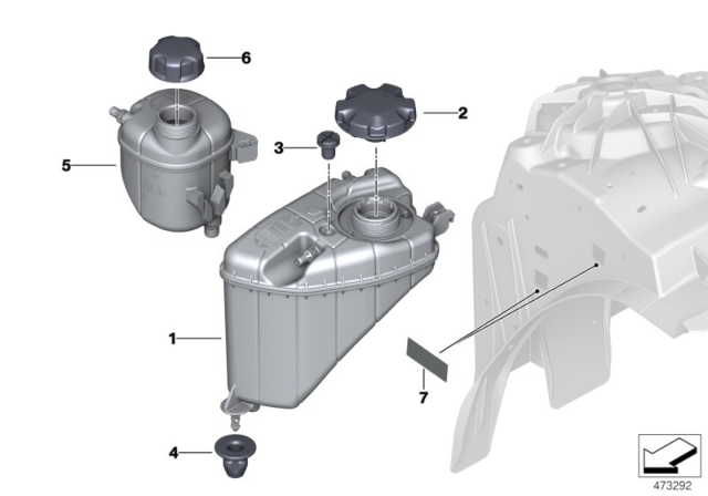 2017 BMW 540i Engine Coolant Reservoir Diagram for 17139487210