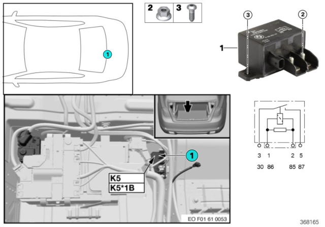 2016 BMW 535i xDrive Relay, Electric Fan Diagram