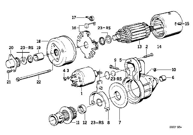 1988 BMW 735i Starter Parts Diagram 2