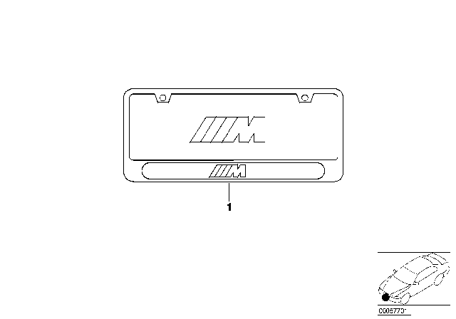 2002 BMW M5 Number Plate Frame Diagram 1