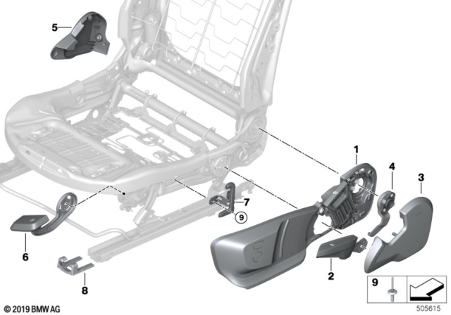 2020 BMW 228i xDrive Gran Coupe Front Seat Trims Manual Diagram 1