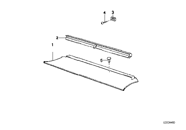 1986 BMW 635CSi Roller Sun Screen Diagram for 51461939054